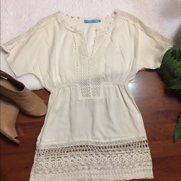 solitaire swim cover up white